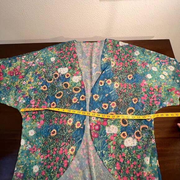 Sheer Coverup Abstract Artsy Vacation Colorful Abstract Art To Wear Swim 2X - Picture 7 of 10